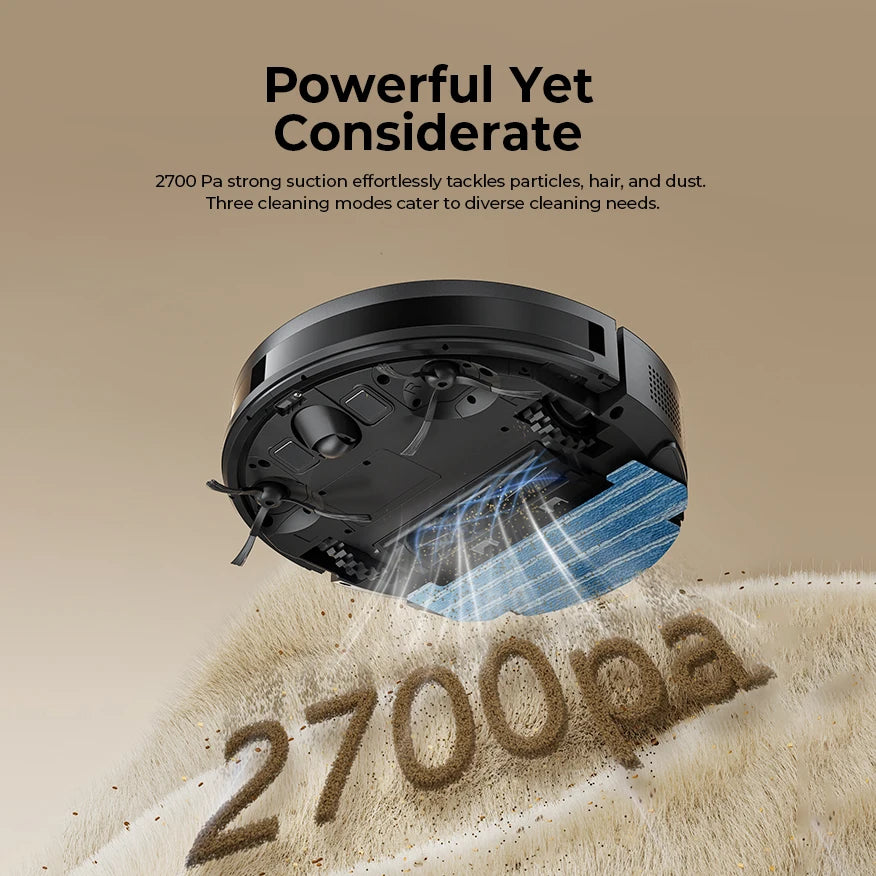 Redroad E3 Robot Vacuum Cleaner Auto Charging 2700Pa Power App Control Water Tank Wet Mopping  Electric Sweeper