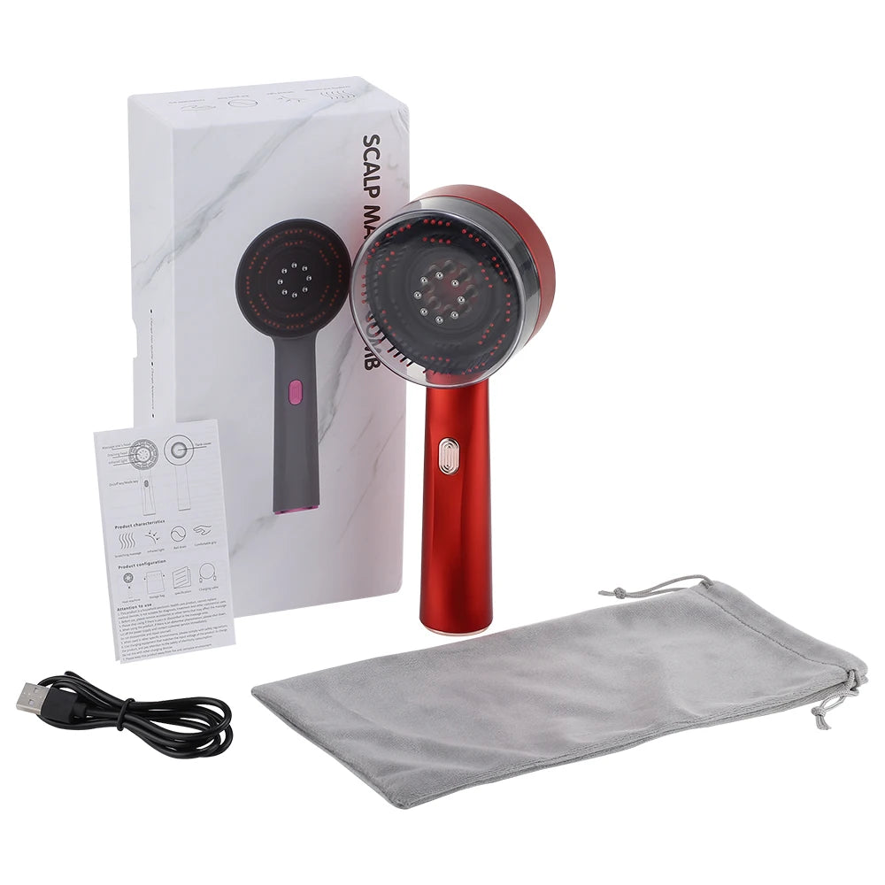 Deep Kneading Masssage Comb, Red Light Therapy Scalp Massager, Hair Growth Massage Scalp Brush, Head Medicine Applicator
