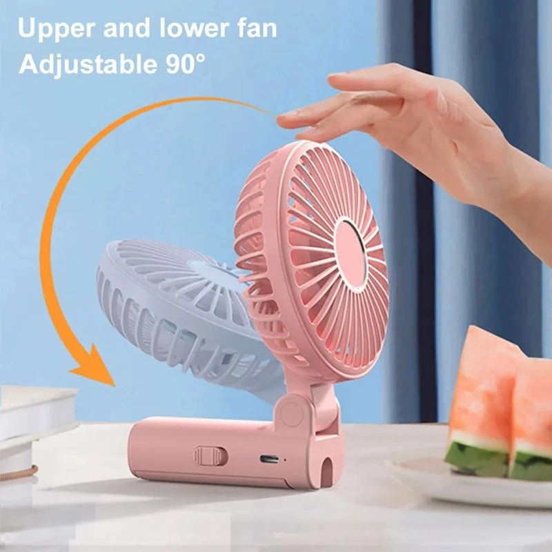 Umbrella Clip Fan 3-Speed Adjustment Portable Handheld Fan Rechargeable Summer Cooling Fan for Outdoor Umbrella