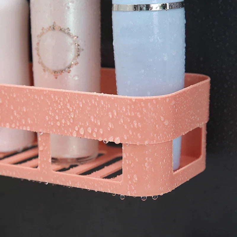 Bathroom Shelf Organizer Toilet Adhesive Shampoo Gel Storage Basket  Decoration Bathroom Corner Shower Shelf Rack Accessories