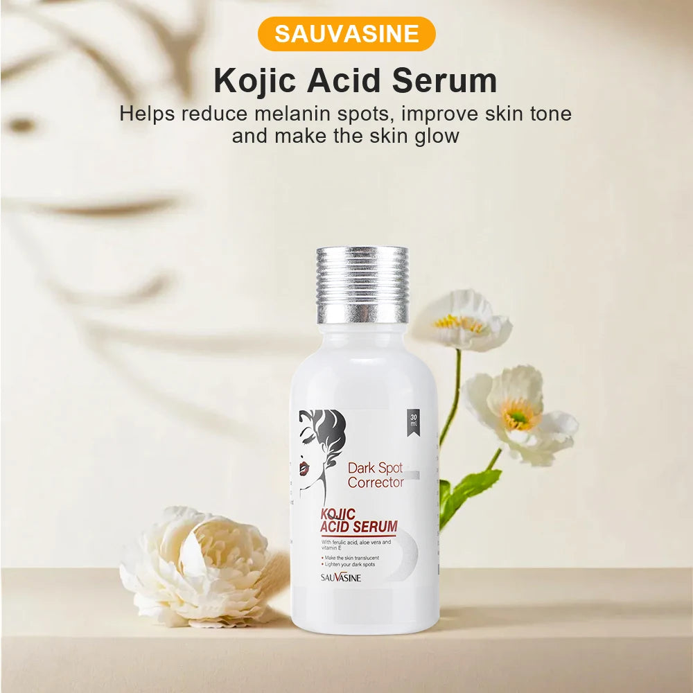 Kojic Acid Skin Care Set Anti-aging Face Cream Wrinkle Removal Facial Serum Deep Cleansing Brighten Moisturize Kojic Acid Soap