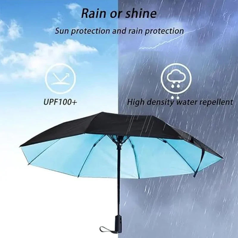3 in 1 Umbrella with Fan Portable Misting Fan Umbrella With UV Protection Mist Spray Umbrella for Summer Cooling Battery Power