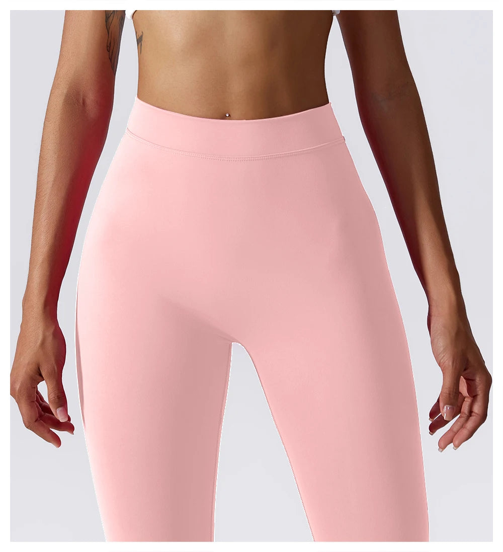 Yoga Pants Back V-Waist Fitness Hip Lift Honey Peach Hip Sports Tights No Awkwardness Thread Warp Hip Long Pants