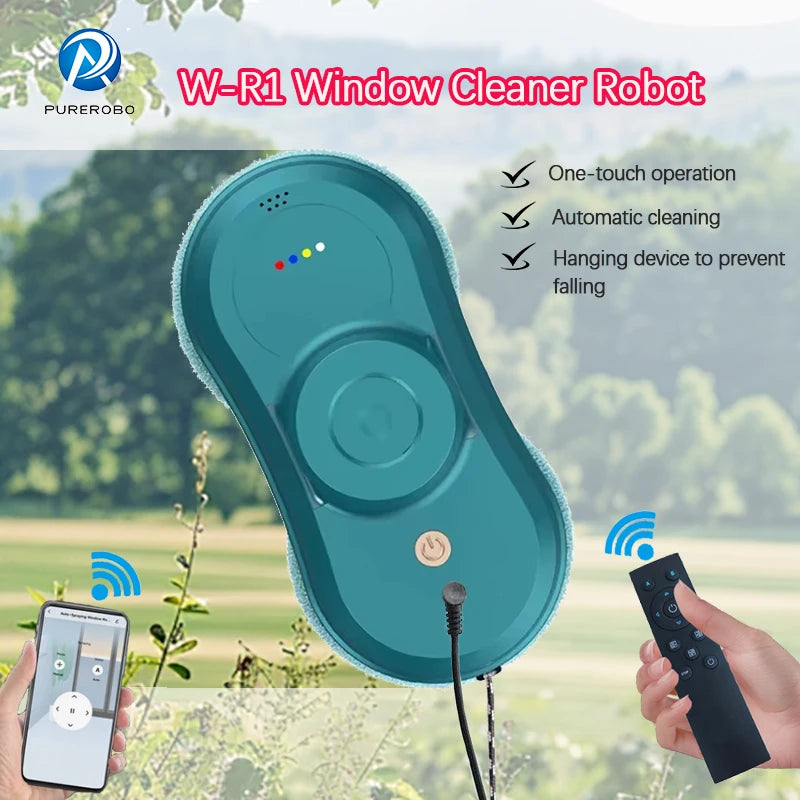 Purerobo W-R1 Window Cleaning Robot Smart APP Control Automatic Cleaning Glass  High Suction Power Electric Robot Vacuum Cleaner