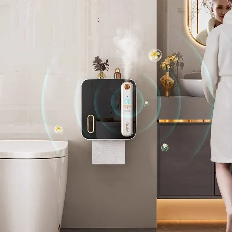 Toilet Paper Holder Intelligent Aromatherapy Toilet Tissue Box Toilet Paper Storage Rack Roll Up Paper Boxes Bathroom accessorie