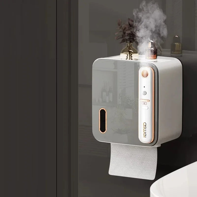 Toilet Paper Holder Intelligent Aromatherapy Toilet Tissue Box Toilet Paper Storage Rack Roll Up Paper Boxes Bathroom accessorie