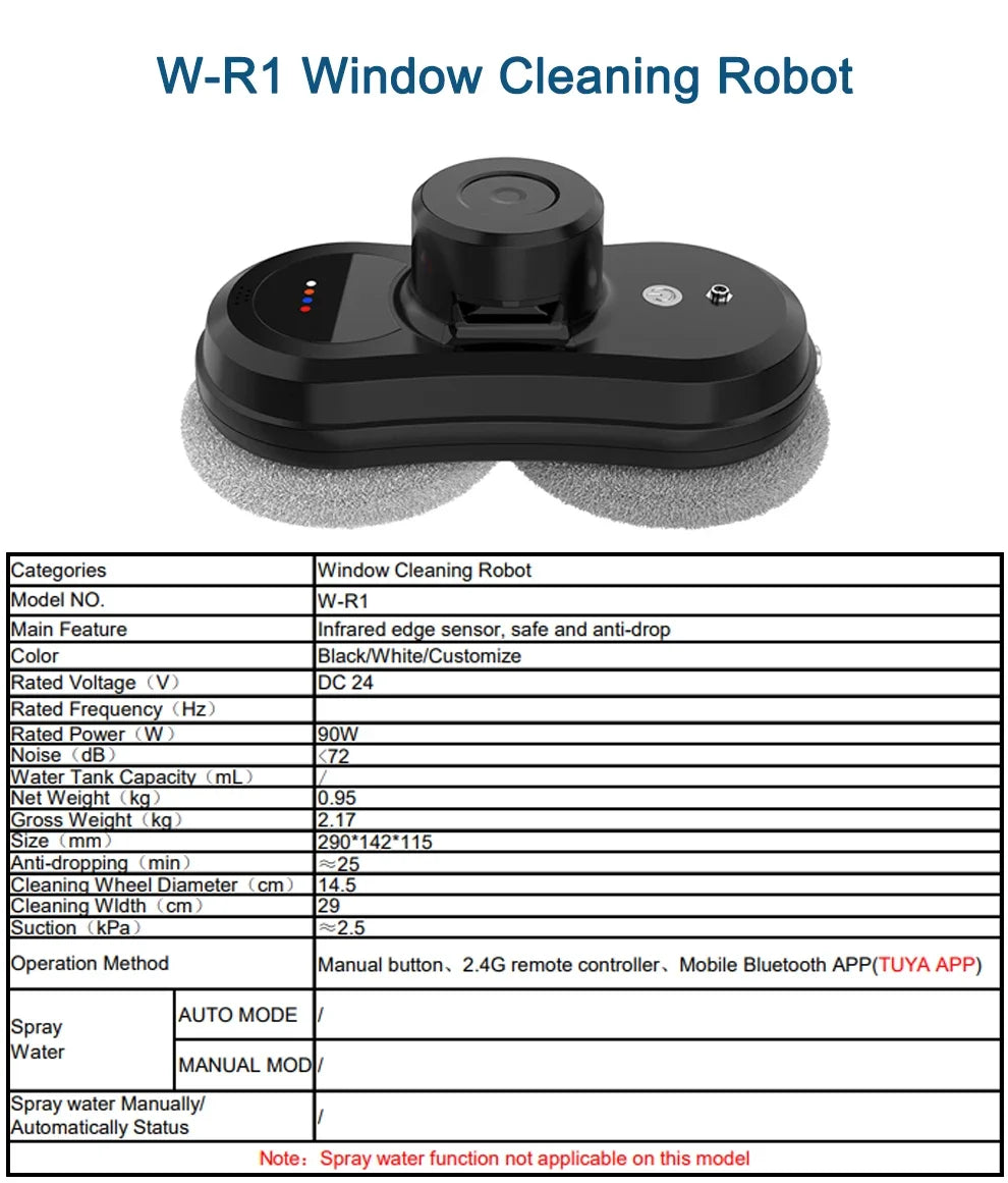 Purerobo W-R1 Window Cleaning Robot Smart APP Control Automatic Cleaning Glass  High Suction Power Electric Robot Vacuum Cleaner