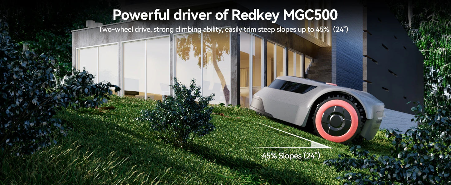 C-TOF Robotic Lawn Mower Redkey MGC800 MGC1000 Lawn Mower Robot Cable Break Detection Climbing 45% App Control Automatic Cutting